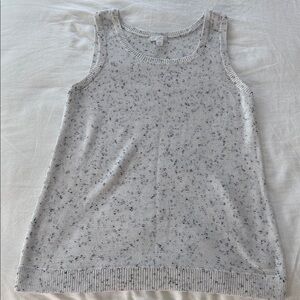 J. Jill Gray Speckled Knit Sweater Vest Top Sz XS